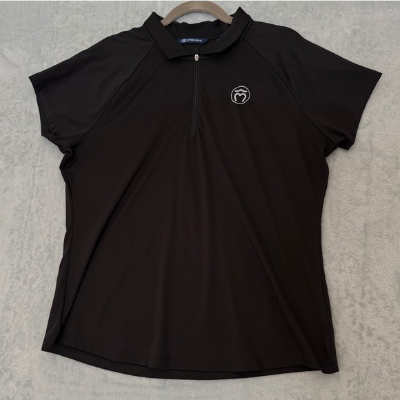Cutter & Buck Other - Cutter & Buck Mens XL Black Quarter Zip Performance Polo Shirt Short Sleeve Logo